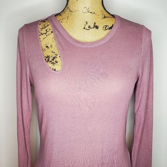 Alo Yoga Ribbed Peak Long Sleeve Top Mauve Size Small - Picture 3 of 11